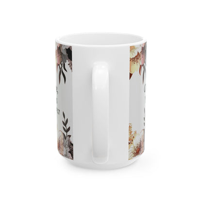 TAZA DE CERÁMICA DURABLE 11 oz Y 15 oz CON CITA BÍBLICA SALMOS 34:17