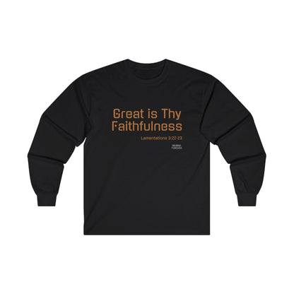 UNISEX LONG SLEEVE CREWNECK T-SHIRT LAMENTATIONS 3:22-23