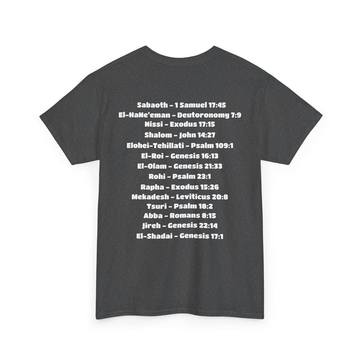 UNISEX CREWNECK T-SHIRT YAHWEH AND 14 MOST KNOWN NAMES OF GOD