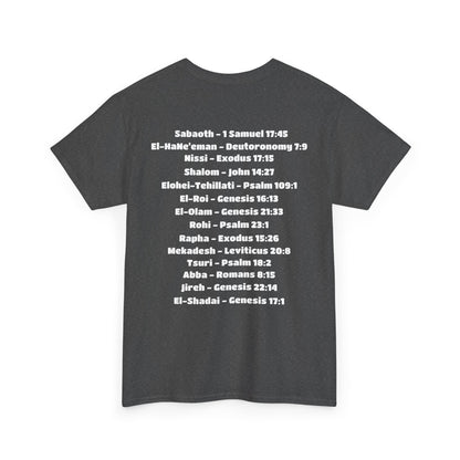 UNISEX CREWNECK T-SHIRT YAHWEH AND 14 MOST KNOWN NAMES OF GOD