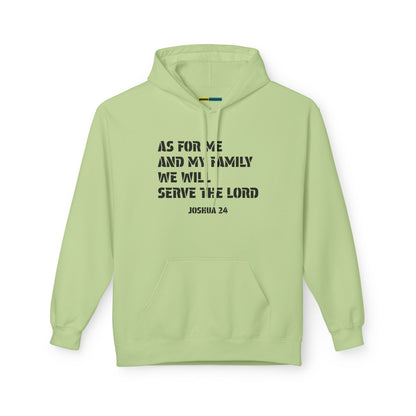 UNISEX ADULT MID-WEIGHT SOFT FLEECE FAMILY MATCHING HOODIE JOSHUA 24 AS FOR ME AND MY FAMILY