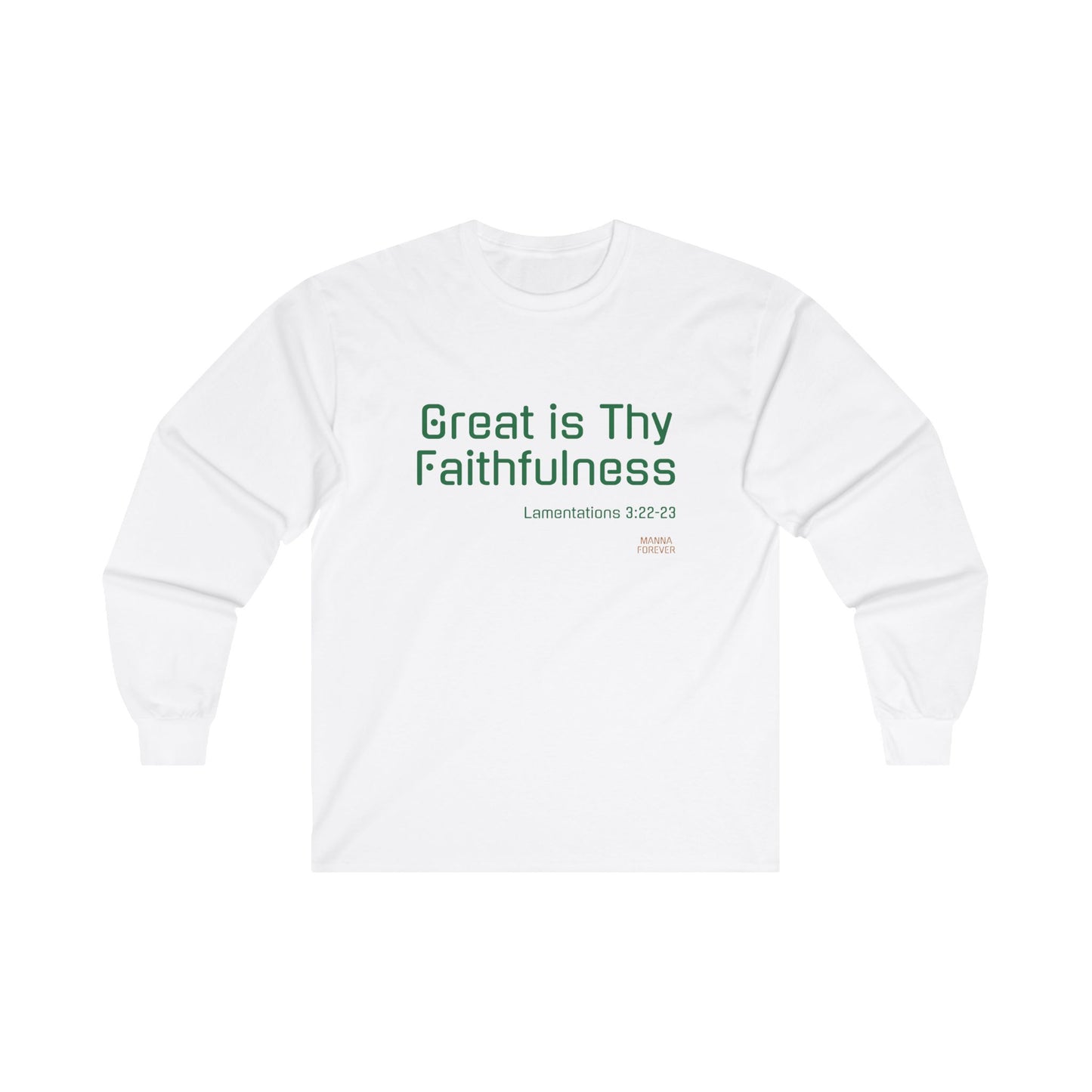 UNISEX LONG SLEEVE CREWNECK T-SHIRT LAMENTATIONS 3:22-23