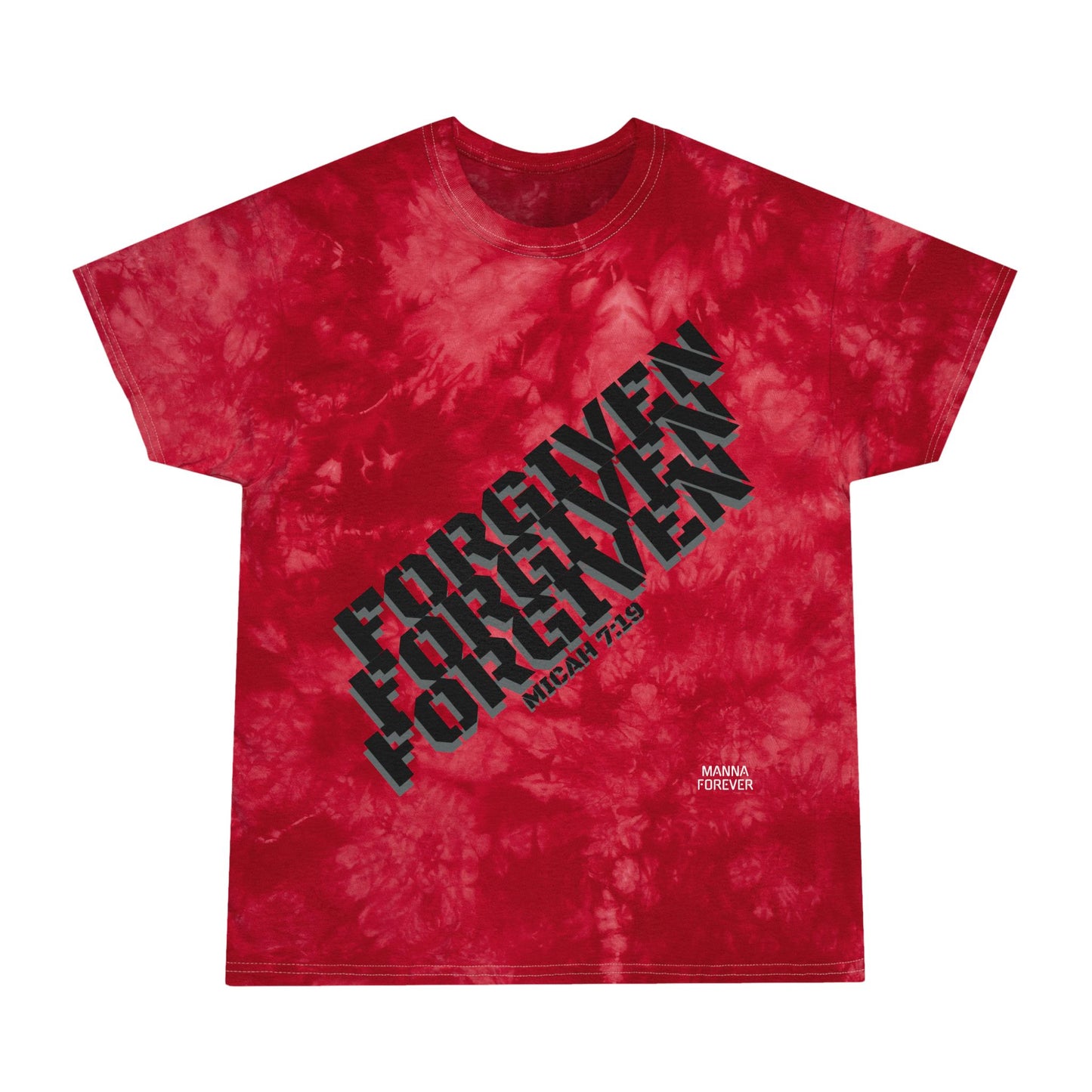 TIE-DYE UNISEX CREWNECK T-SHIRT FORGIVEN MICAH 7:19