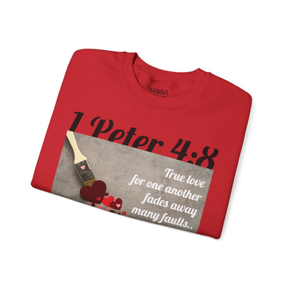 UNISEX SOFT CREWNECK SWEATSHIRT 1 PETER 4:8