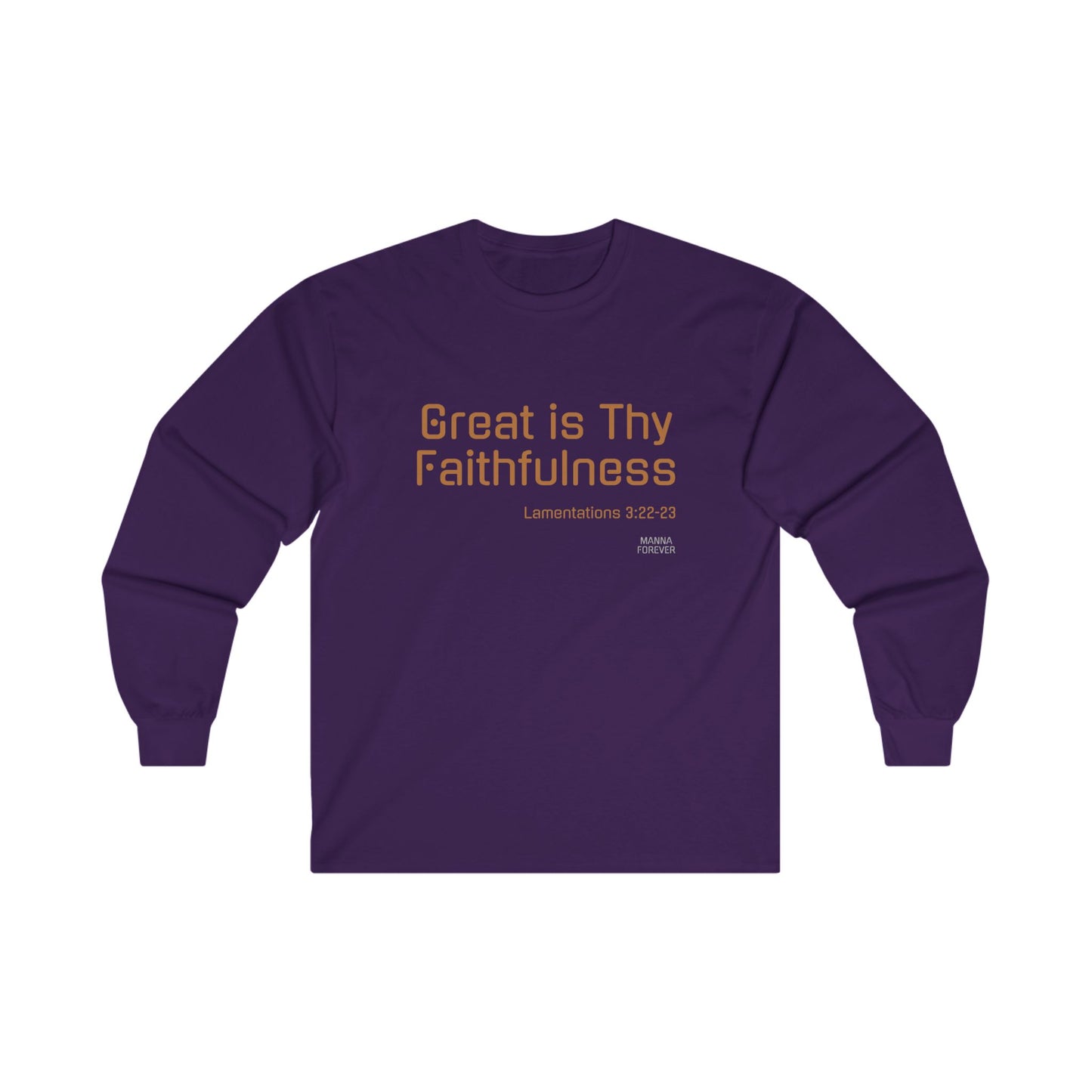 UNISEX LONG SLEEVE CREWNECK T-SHIRT LAMENTATIONS 3:22-23