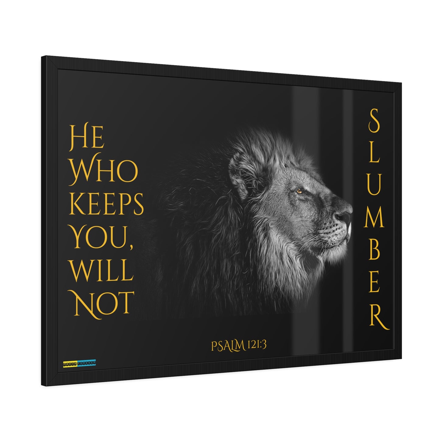 HORIZONTAL FRAMED PAPER POSTER WITH BIBLE VERSE PSALM 121:3