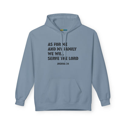 UNISEX ADULT MID-WEIGHT SOFT FLEECE FAMILY MATCHING HOODIE JOSHUA 24 AS FOR ME AND MY FAMILY