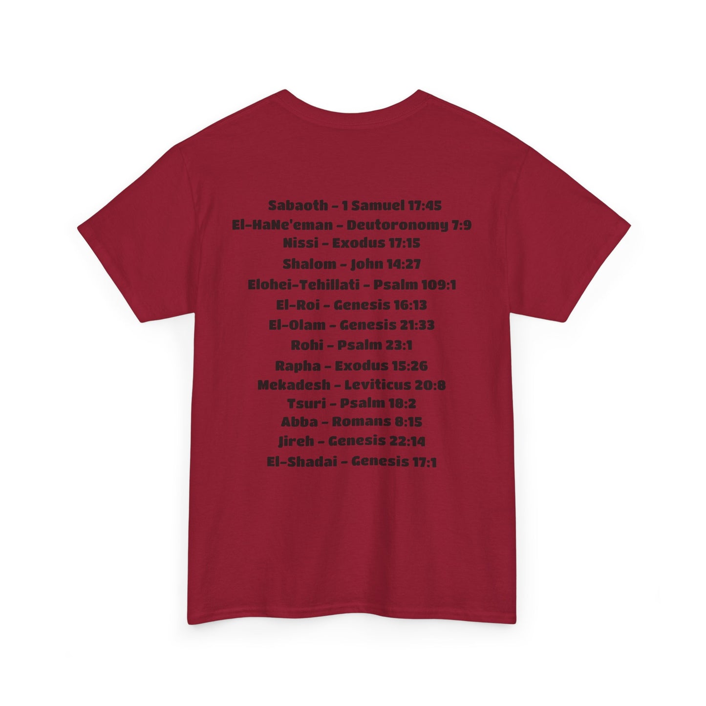 UNISEX CREWNECK T-SHIRT YAHWEH AND 14 MOST KNOWN NAMES OF GOD