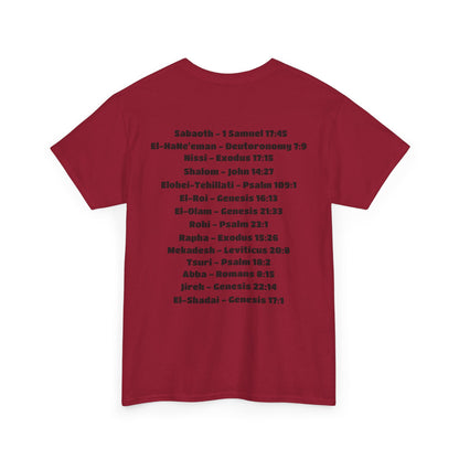 UNISEX CREWNECK T-SHIRT YAHWEH AND 14 MOST KNOWN NAMES OF GOD