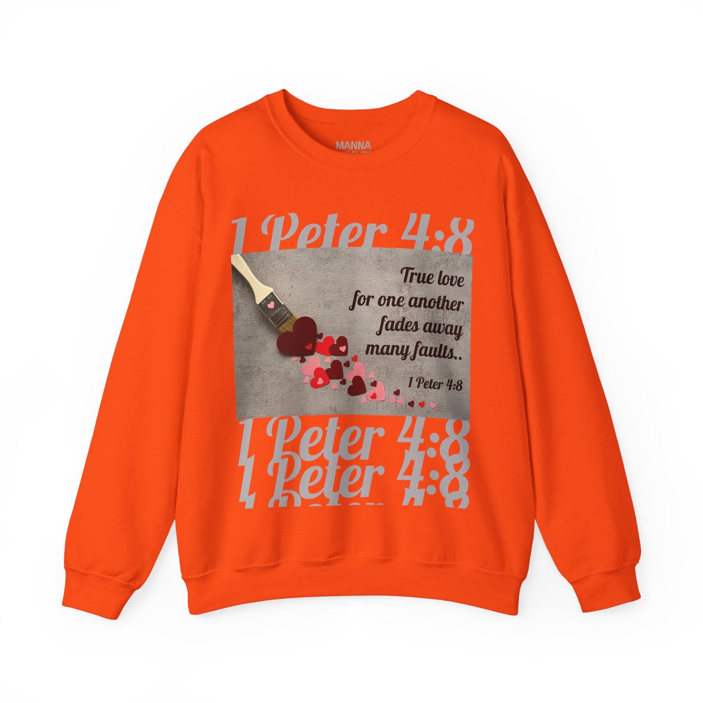 UNISEX SOFT CREWNECK SWEATSHIRT 1 PETER 4:8