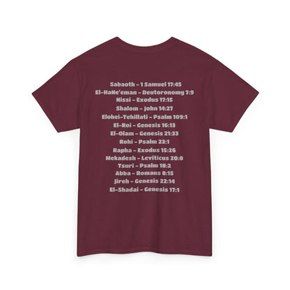 UNISEX CREWNECK T-SHIRT YAHWEH AND 14 MOST KNOWN NAMES OF GOD