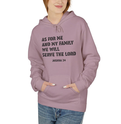 UNISEX ADULT MID-WEIGHT SOFT FLEECE FAMILY MATCHING HOODIE JOSHUA 24 AS FOR ME AND MY FAMILY