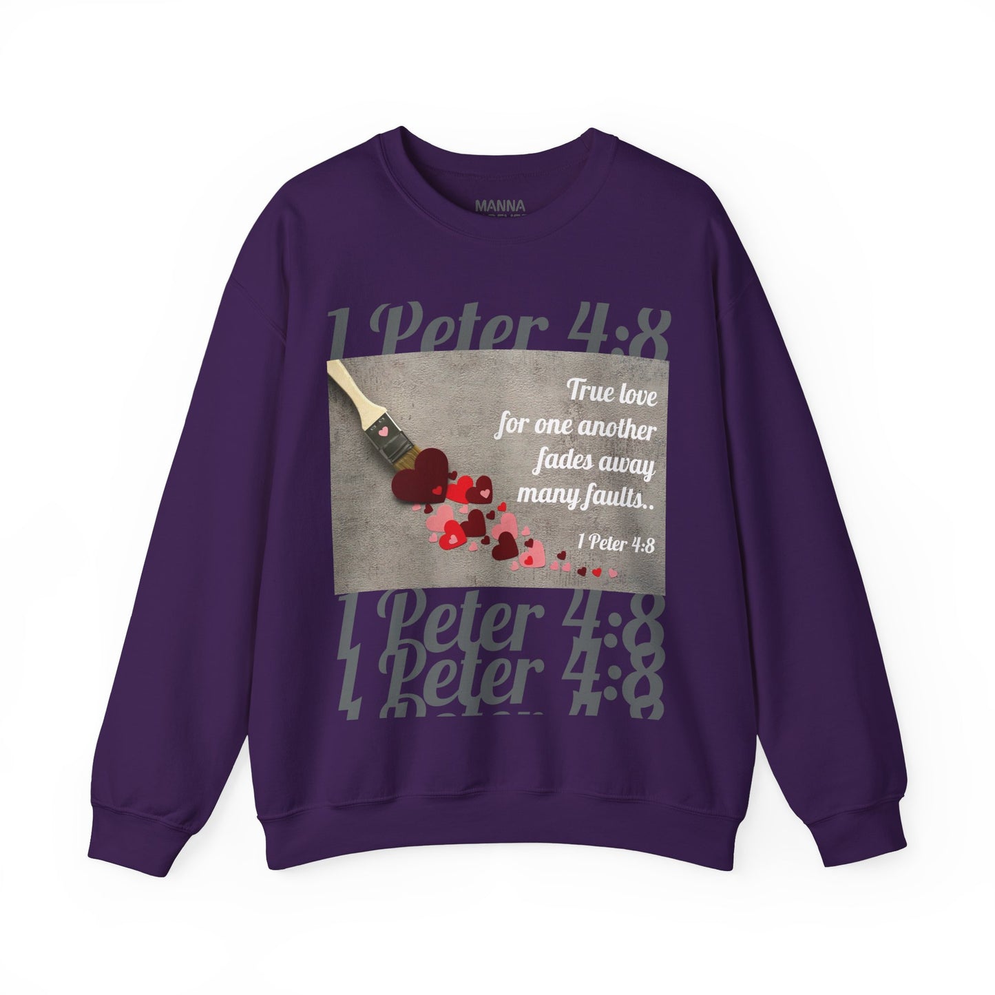 UNISEX SOFT CREWNECK SWEATSHIRT 1 PETER 4:8