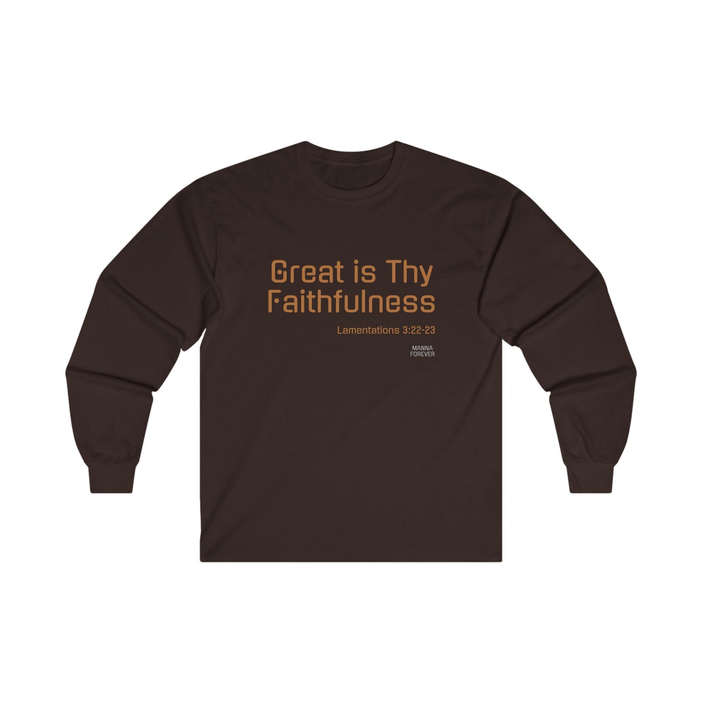 UNISEX LONG SLEEVE CREWNECK T-SHIRT LAMENTATIONS 3:22-23