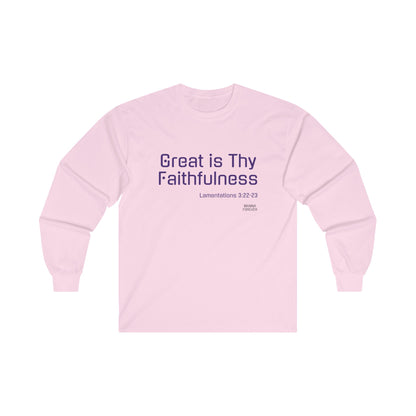 UNISEX LONG SLEEVE CREWNECK T-SHIRT LAMENTATIONS 3:22-23