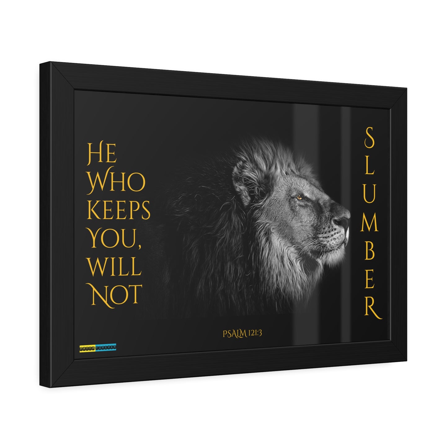 HORIZONTAL FRAMED PAPER POSTER WITH BIBLE VERSE PSALM 121:3