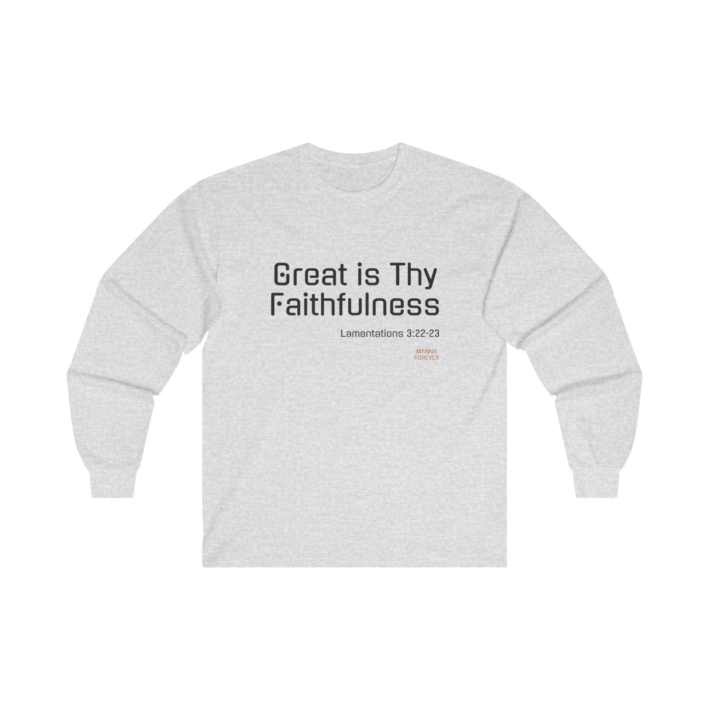 UNISEX LONG SLEEVE CREWNECK T-SHIRT LAMENTATIONS 3:22-23