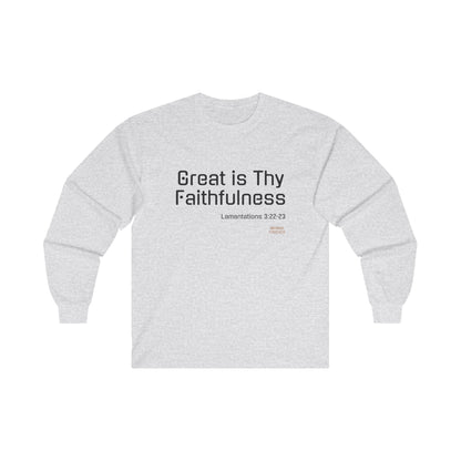 UNISEX LONG SLEEVE CREWNECK T-SHIRT LAMENTATIONS 3:22-23