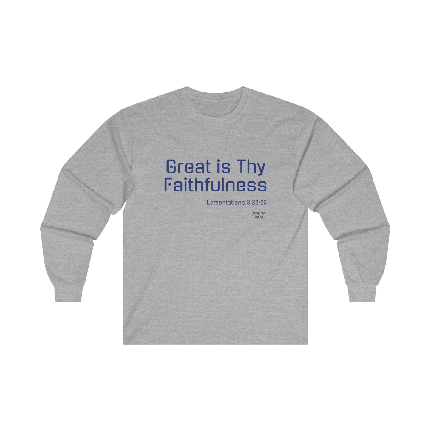 UNISEX LONG SLEEVE CREWNECK T-SHIRT LAMENTATIONS 3:22-23