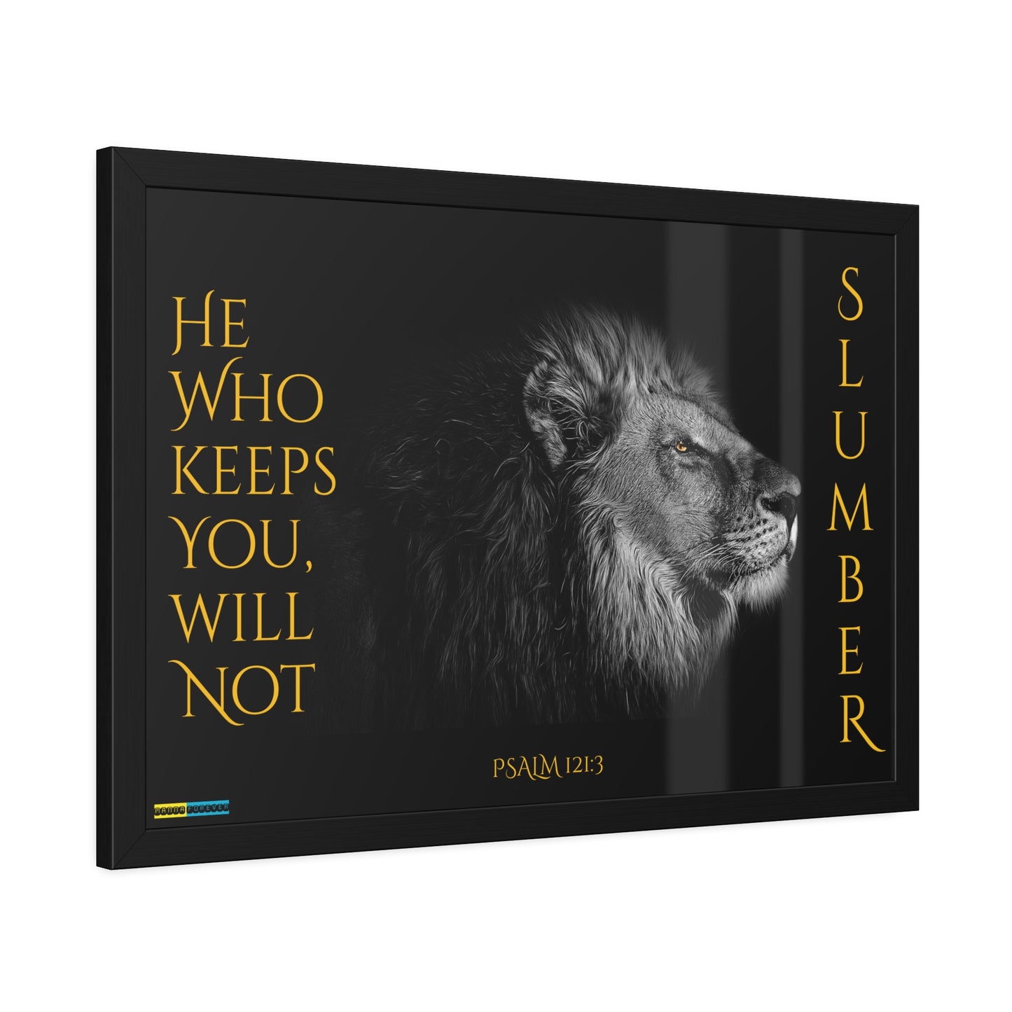 HORIZONTAL FRAMED PAPER POSTER WITH BIBLE VERSE PSALM 121:3