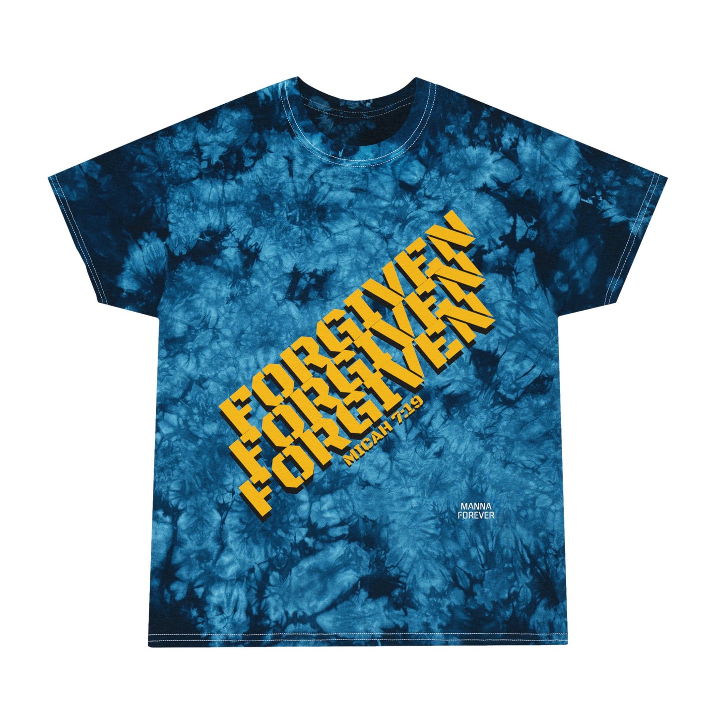 TIE-DYE UNISEX CREWNECK T-SHIRT FORGIVEN MICAH 7:19