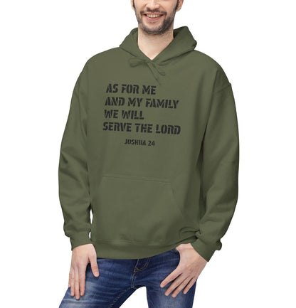 UNISEX ADULT MID-WEIGHT SOFT FLEECE FAMILY MATCHING HOODIE JOSHUA 24 AS FOR ME AND MY FAMILY