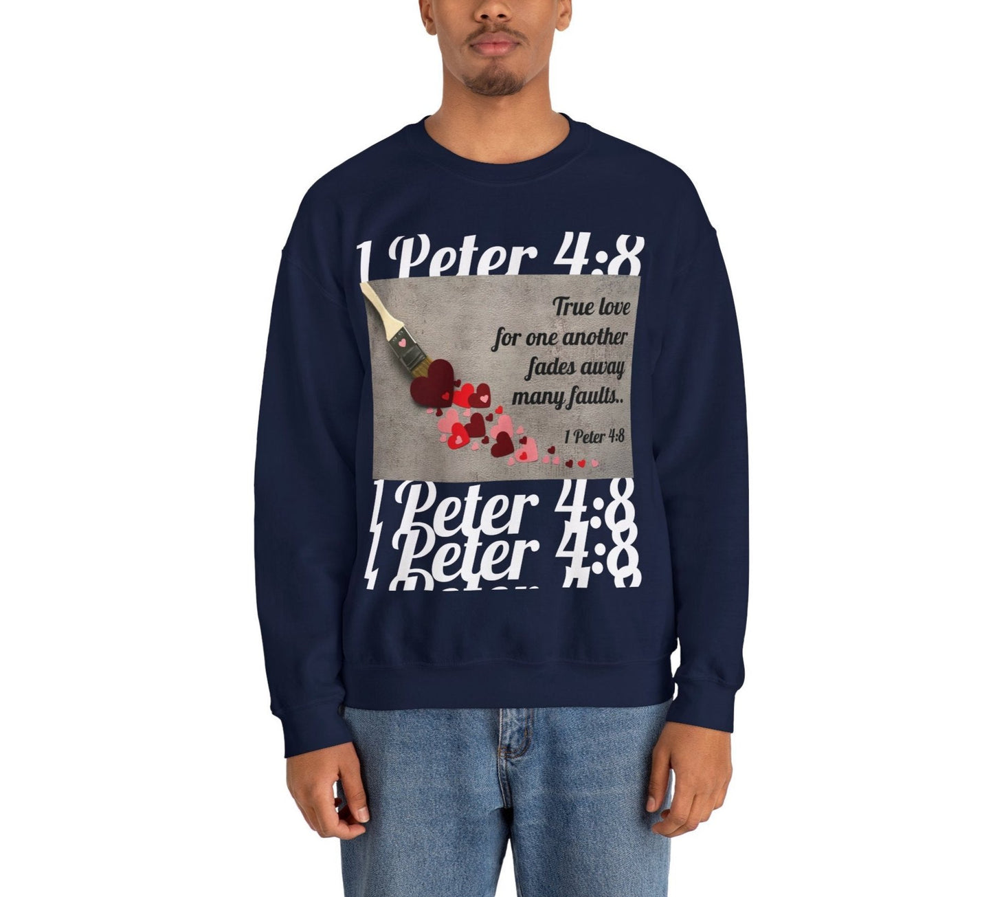 UNISEX SOFT CREWNECK SWEATSHIRT 1 PETER 4:8